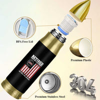 Funny Retired 2025 Bullet Tumbler Under New Management See Wife for Details American Flag