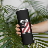 Funny Retired 2025 Skinny Tumbler Under New Management See Wife for Details American Flag
