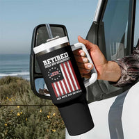 Funny Retired 2025 Tumbler With Handle Under New Management See Wife for Details American Flag