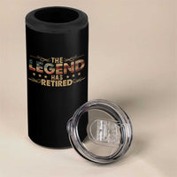 The Legend Has Retired 2025 4 in 1 Can Cooler Tumbler Retro American Flag