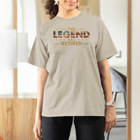 The Legend Has Retired 2025 T Shirt For Women Retro American Flag