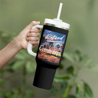 Funny Retirement Gift Tumbler With Handle I'm Retired It's 5 O'Clock Everywhere Beach Summer Vibes