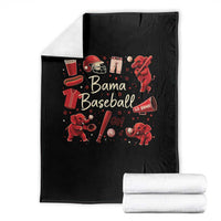 Alabama Baseball Throw Blanket Cute Trendy Bama Fan Game Day Doodle