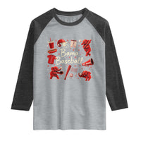Alabama Baseball Raglan Shirt Cute Trendy Bama Fan Game Day Doodle