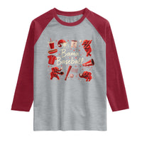 Alabama Baseball Raglan Shirt Cute Trendy Bama Fan Game Day Doodle