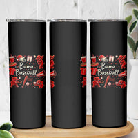 Alabama Baseball Skinny Tumbler Cute Trendy Bama Fan Game Day Doodle