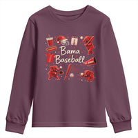 Alabama Baseball Youth Sweatshirt Cute Trendy Bama Fan Game Day Doodle