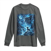 French Bulldog Howling To The Moon Long Sleeve Shirt Vintage Graphic Dog Lovers Silly Frenchy Bulldog Mom