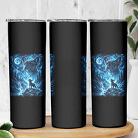 French Bulldog Howling To The Moon Skinny Tumbler Vintage Graphic Dog Lovers Silly Frenchy Bulldog Mom