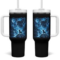 French Bulldog Howling To The Moon Tumbler With Handle Vintage Graphic Dog Lovers Silly Frenchy Bulldog Mom