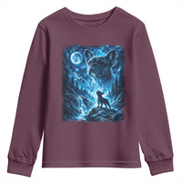 French Bulldog Howling To The Moon Youth Sweatshirt Vintage Graphic Dog Lovers Silly Frenchy Bulldog Mom