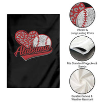 Alabama Fan Garden Flag AL Baseball Heart Graphic Sports Style 80s 90s