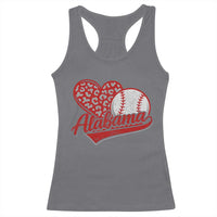 Alabama Fan Racerback Tank Top AL Baseball Heart Graphic Sports Style 80s 90s