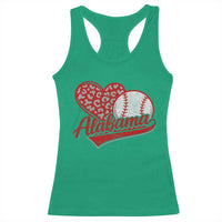 Alabama Fan Racerback Tank Top AL Baseball Heart Graphic Sports Style 80s 90s