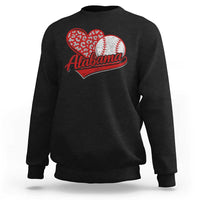 Alabama Fan Sweatshirt AL Baseball Heart Graphic Sports Style 80s 90s