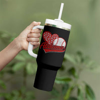 Alabama Fan Tumbler With Handle AL Baseball Heart Graphic Sports Style 80s 90s