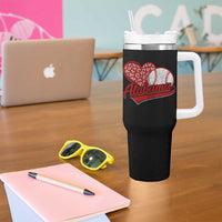 Alabama Fan Tumbler With Handle AL Baseball Heart Graphic Sports Style 80s 90s