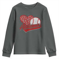 Alabama Fan Youth Sweatshirt AL Baseball Heart Graphic Sports Style 80s 90s