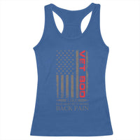 Vet Bod Racerback Tank Top Funny Veteran Like Dad Bod But More Back Pain US Flag - Wonder Print Shop