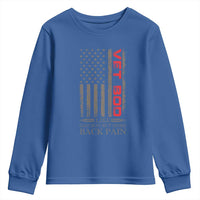 Vet Bod Youth Sweatshirt Funny Veteran Like Dad Bod But More Back Pain US Flag - Wonder Print Shop
