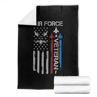 Air Force Veteran Throw Blanket Distressed American Flag Retired Dad Grandpa