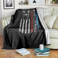 Air Force Veteran Throw Blanket Distressed American Flag Retired Dad Grandpa