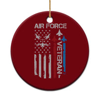 Air Force Veteran Ceramic Ornament Distressed American Flag Retired Dad Grandpa