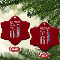 Air Force Veteran Ceramic Ornament Distressed American Flag Retired Dad Grandpa