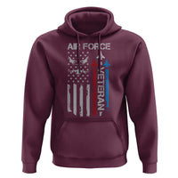 Air Force Veteran Hoodie Distressed American Flag Retired Dad Grandpa