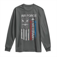 Air Force Veteran Long Sleeve Shirt Distressed American Flag Retired Dad Grandpa