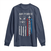 Air Force Veteran Long Sleeve Shirt Distressed American Flag Retired Dad Grandpa