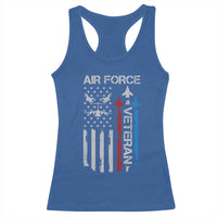 Air Force Veteran Racerback Tank Top Distressed American Flag Retired Dad Grandpa