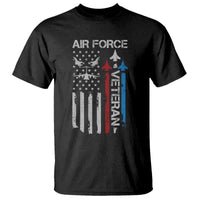 Air Force Veteran T Shirt Distressed American Flag Retired Dad Grandpa
