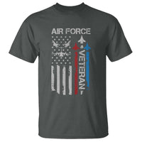 Air Force Veteran T Shirt Distressed American Flag Retired Dad Grandpa