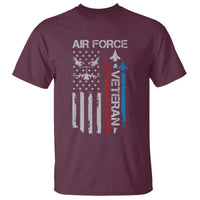 Air Force Veteran T Shirt Distressed American Flag Retired Dad Grandpa