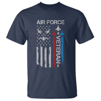 Air Force Veteran T Shirt Distressed American Flag Retired Dad Grandpa