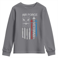 Air Force Veteran Youth Sweatshirt Distressed American Flag Retired Dad Grandpa