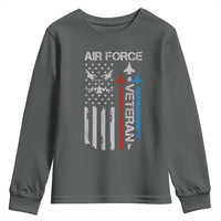 Air Force Veteran Youth Sweatshirt Distressed American Flag Retired Dad Grandpa
