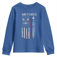 Air Force Veteran Youth Sweatshirt Distressed American Flag Retired Dad Grandpa