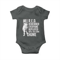 R.E.D Friday Baby Onesie Remember Everyone Deployed American Flag Military Supportive - Wonder Print Shop