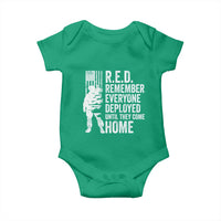 R.E.D Friday Baby Onesie Remember Everyone Deployed American Flag Military Supportive - Wonder Print Shop