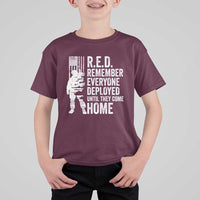 R.E.D Friday T Shirt For Kid Remember Everyone Deployed American Flag Military Supportive - Wonder Print Shop