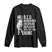 R.E.D Friday Long Sleeve Shirt Remember Everyone Deployed American Flag Military Supportive - Wonder Print Shop