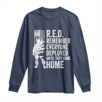 R.E.D Friday Long Sleeve Shirt Remember Everyone Deployed American Flag Military Supportive - Wonder Print Shop