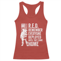 R.E.D Friday Racerback Tank Top Remember Everyone Deployed American Flag Military Supportive - Wonder Print Shop