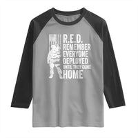 R.E.D Friday Raglan Shirt Remember Everyone Deployed American Flag Military Supportive - Wonder Print Shop