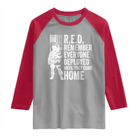 R.E.D Friday Raglan Shirt Remember Everyone Deployed American Flag Military Supportive - Wonder Print Shop