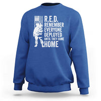 R.E.D Friday Sweatshirt Remember Everyone Deployed American Flag Military Supportive - Wonder Print Shop