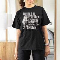 R.E.D Friday T Shirt For Women Remember Everyone Deployed American Flag Military Supportive - Wonder Print Shop