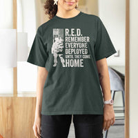 R.E.D Friday T Shirt For Women Remember Everyone Deployed American Flag Military Supportive - Wonder Print Shop